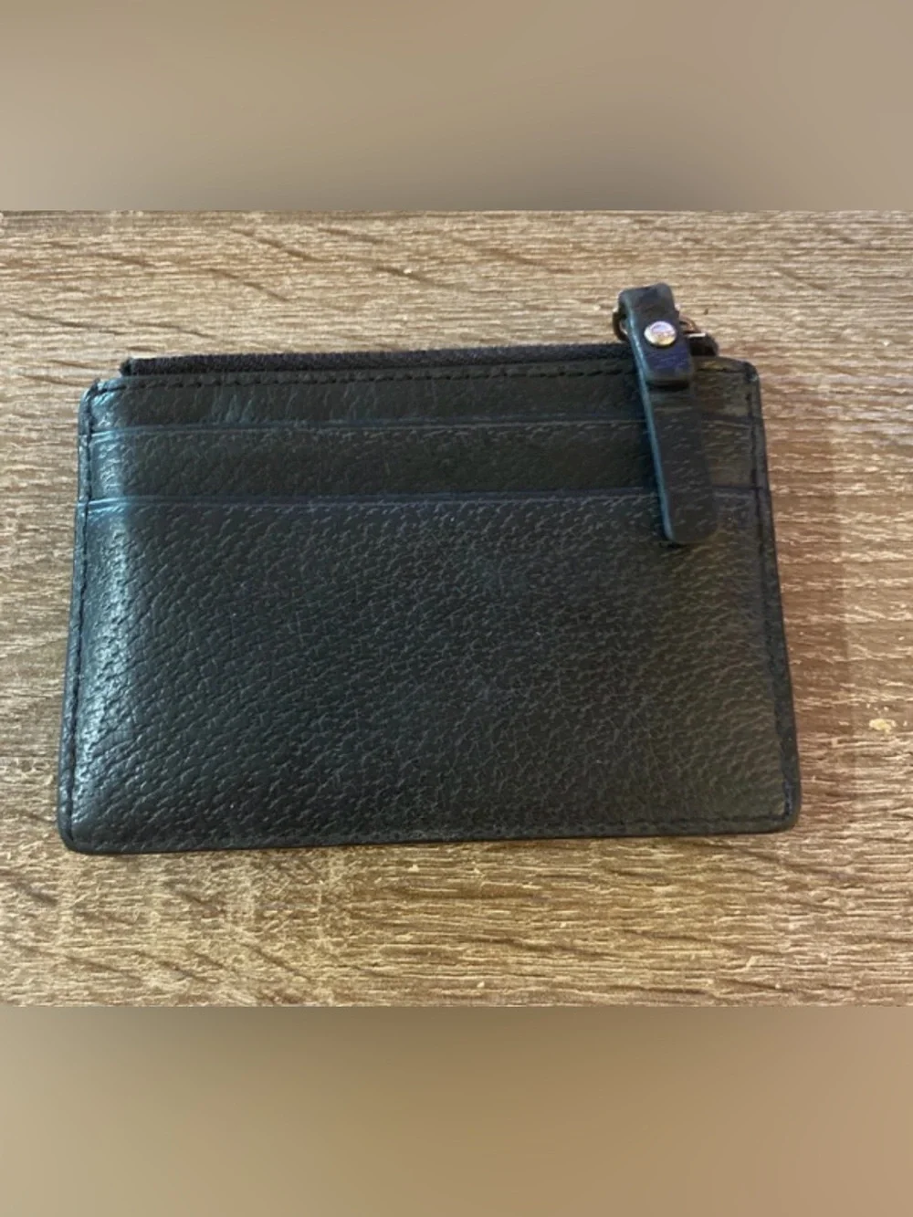 Kate Spade Black Leather Zip Coin Pouch Cardholder